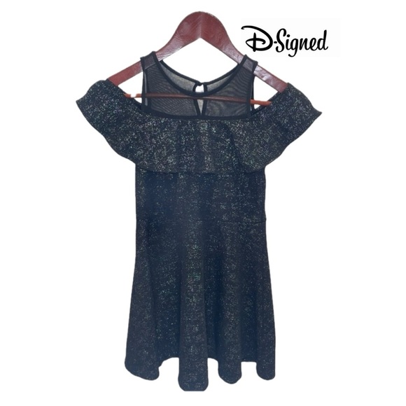Disney's D-Signed Descendants Girls Cold-Shoulder Flounce Dress Size M - Picture 1 of 10